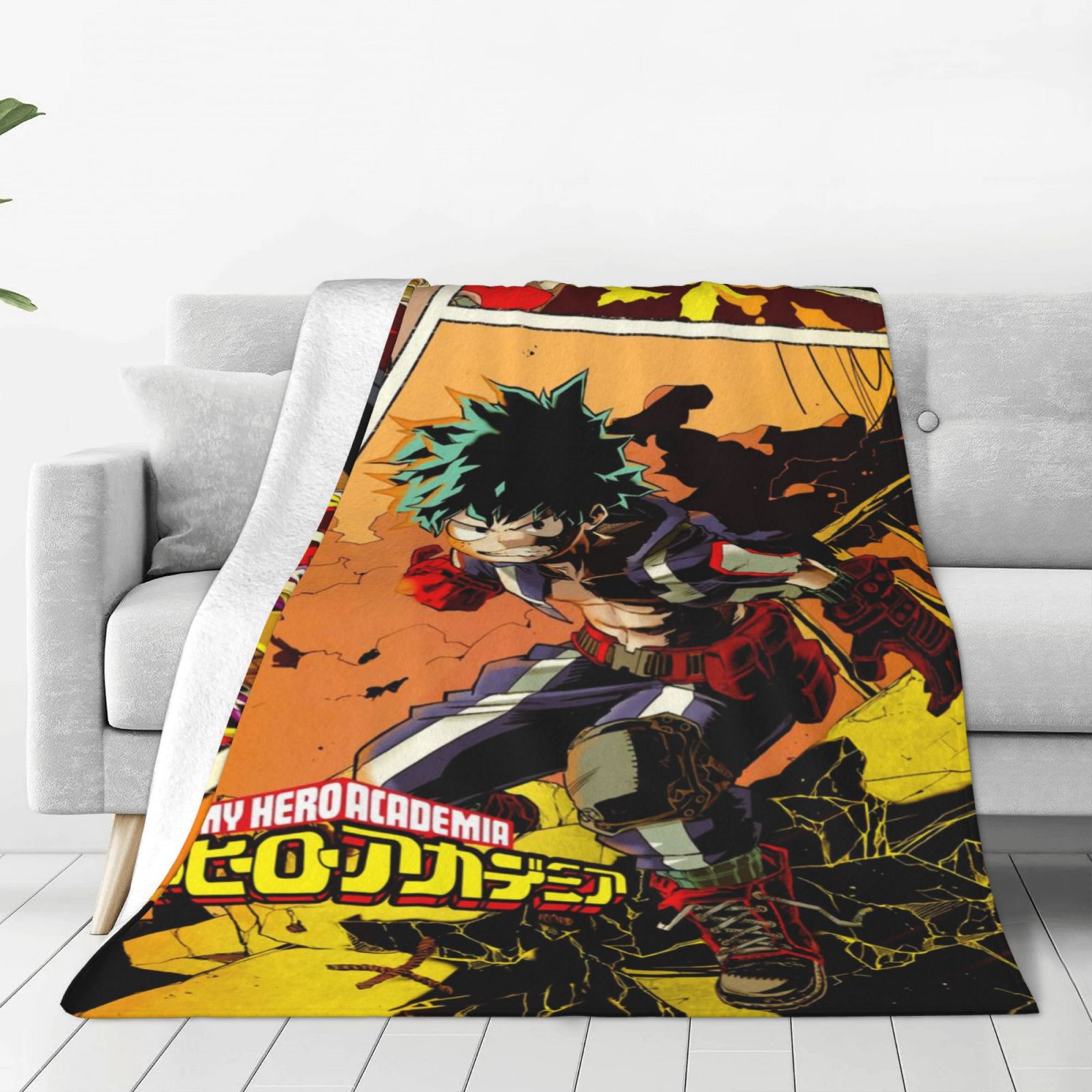 My Hero Academia izuku midoriya Anime Collage Blanket Soft Cozy Fleece