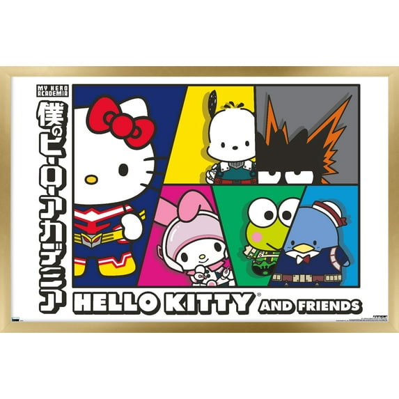 My Hero Academia x Hello Kitty and Friends - Shapes Wall Poster, 22.375" x 34" Framed