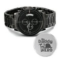 thumbnail image 1 of My Hero Engraved Multifunction Analog Stainless Steel Chronograph Men's Watch W Copper Dial, 1 of 20
