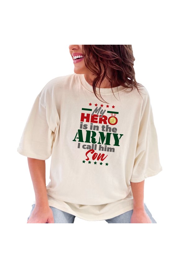 My Hero Is In The Army, Son, Ivory Comfort Colors T-Shirt, Large
