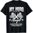 thumbnail image 1 of My Hero Is Now My Angel Mesothelioma Warrior Mesothelium T-Shirt, 1 of 3