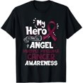 thumbnail image 1 of My Hero Is Now My Angel Multiple Myeloma Cancer Awareness T-ShirtMen and women, Black T-shirt, size: Extra large, 1 of 4