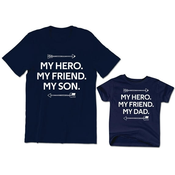 My Hero My Friend My Son Men's T-Shirt Matching with My Dad Kids Toddler Shirt Youth Baby