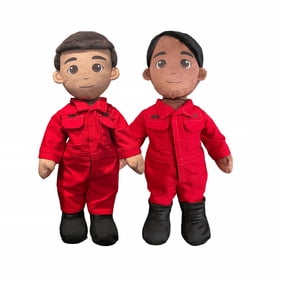 Damage Control Outfit for Hero Doll Red Coveralls with Black Boots (Doll Not Included)