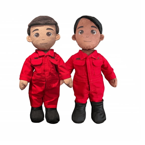 Damage Control Outfit for Hero Doll Red Coveralls with Black Boots (Doll Not Included)