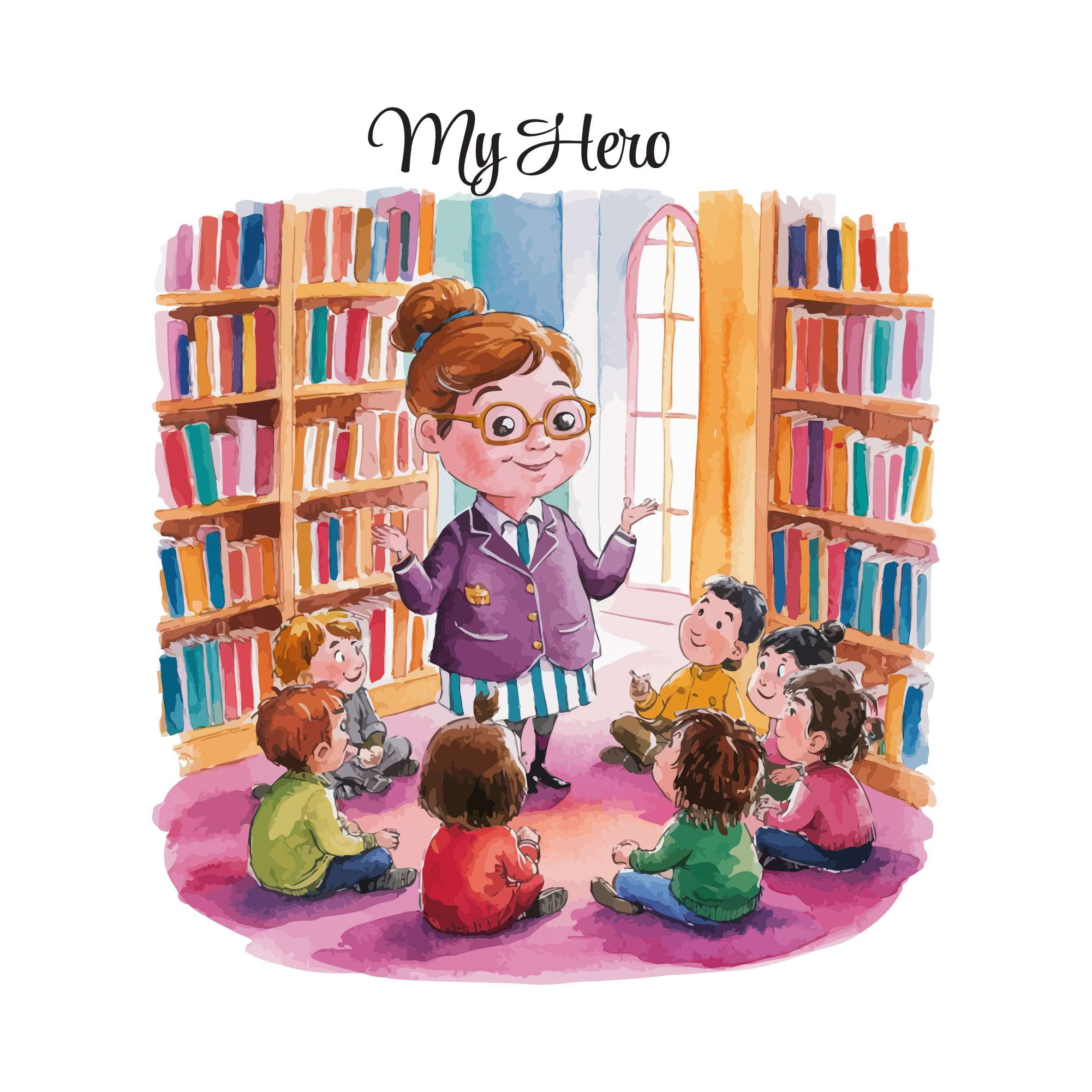 My Hero Teacher Classroom Student Homework Education Wall Art Sticker ...