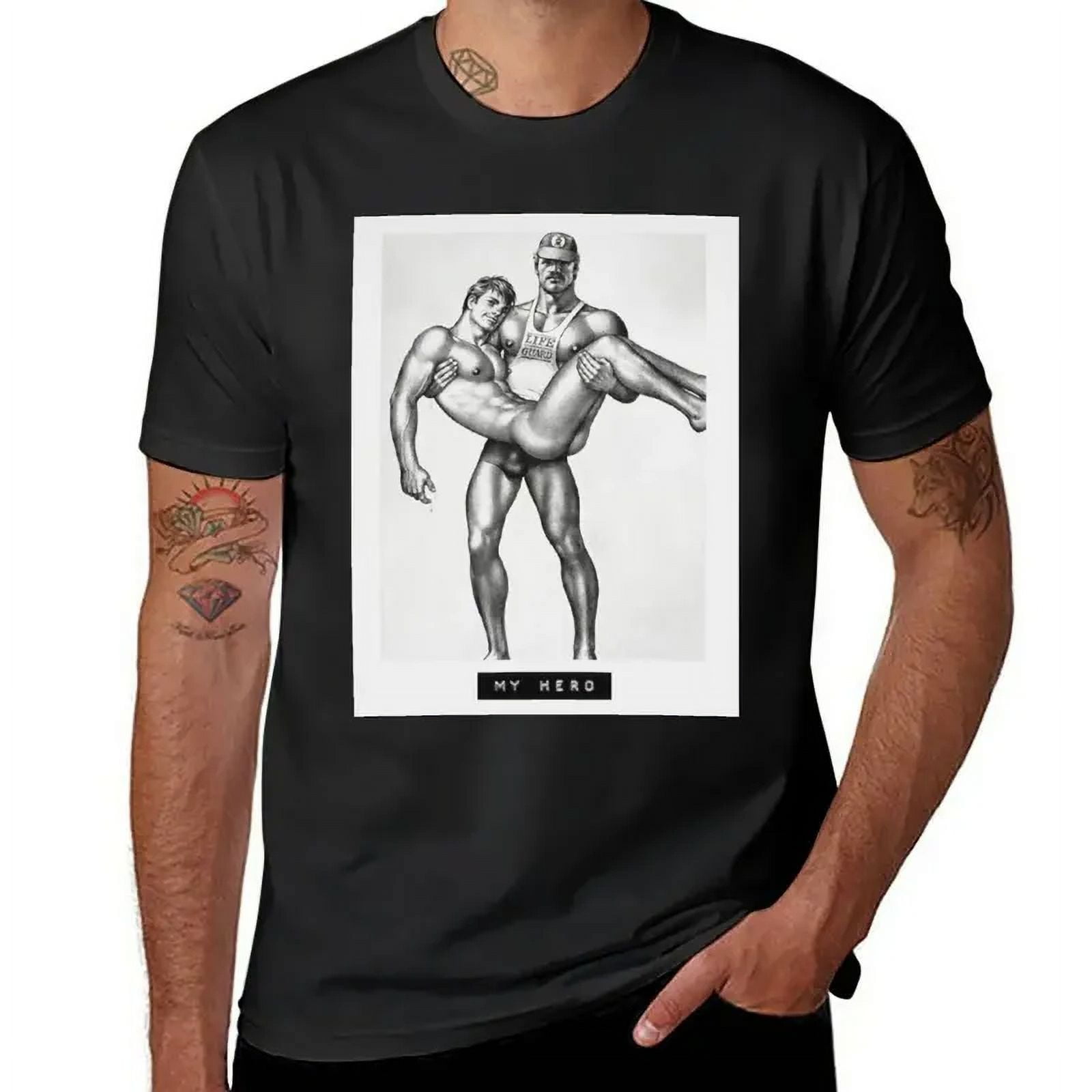 My Hero (Tom of Finland) T-Shirt blanks oversized summer top mens ...