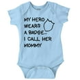 thumbnail image 1 of My Hero Wears Badge I Call Her Mommy Romper Boys or Girls Infant Baby Brisco Brands 12M, 1 of 6