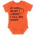 thumbnail image 1 of My Hero Wears Badge I Call Her Mommy Romper Boys or Girls Infant Baby Brisco Brands 24M, 1 of 1