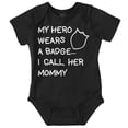 thumbnail image 1 of My Hero Wears Badge I Call Her Mommy Romper Boys or Girls Infant Baby Brisco Brands NB, 1 of 1