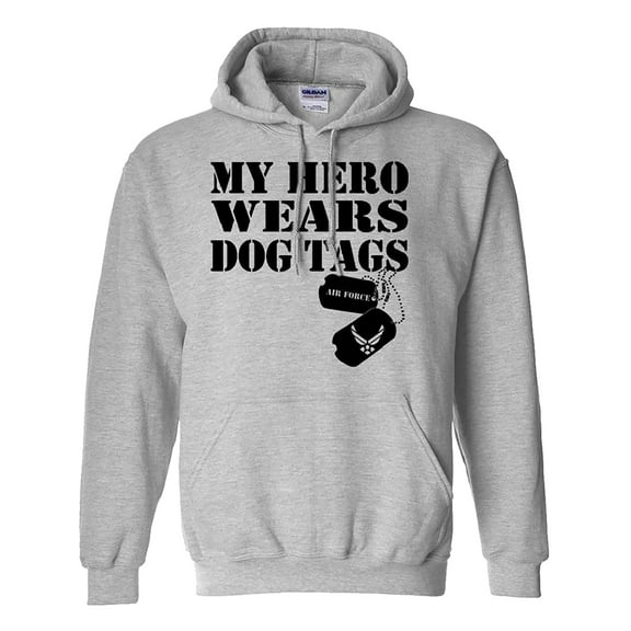 My Hero Wears Dog Tags - Air Force Hooded Sweatshirt