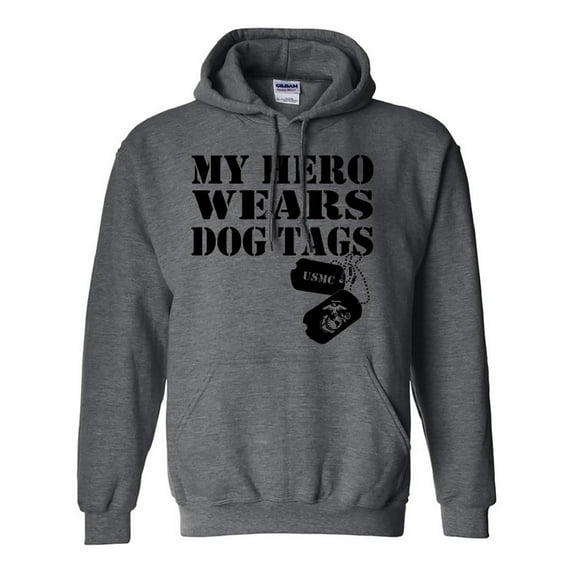 My Hero Wears Dog Tags - USMC Hooded Sweatshirt