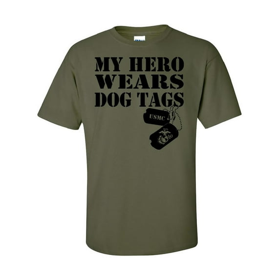 My Hero Wears Dog Tags - USMC Short Sleeve T-Shirt