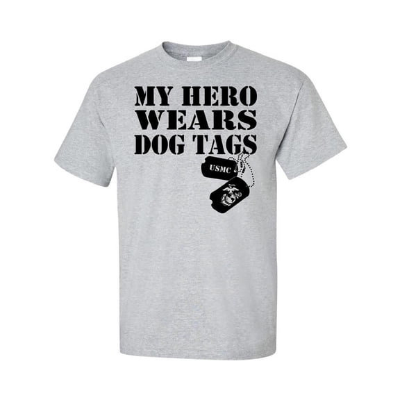 My Hero Wears Dog Tags - USMC Short Sleeve T-Shirt