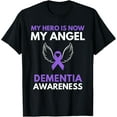 thumbnail image 1 of My Hero is Now My Angel Dementia Awareness Ribbon Support Funny Creative Graphic T-Shirt, 1 of 3