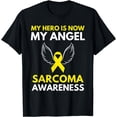 thumbnail image 1 of My Hero is Now My Angel Sarcoma Cancer Awareness Ribbon T-Shirt, 1 of 4