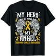 thumbnail image 1 of My Hero is now my angel Sarcoma Cancer Awareness T-Shirt, 1 of 4