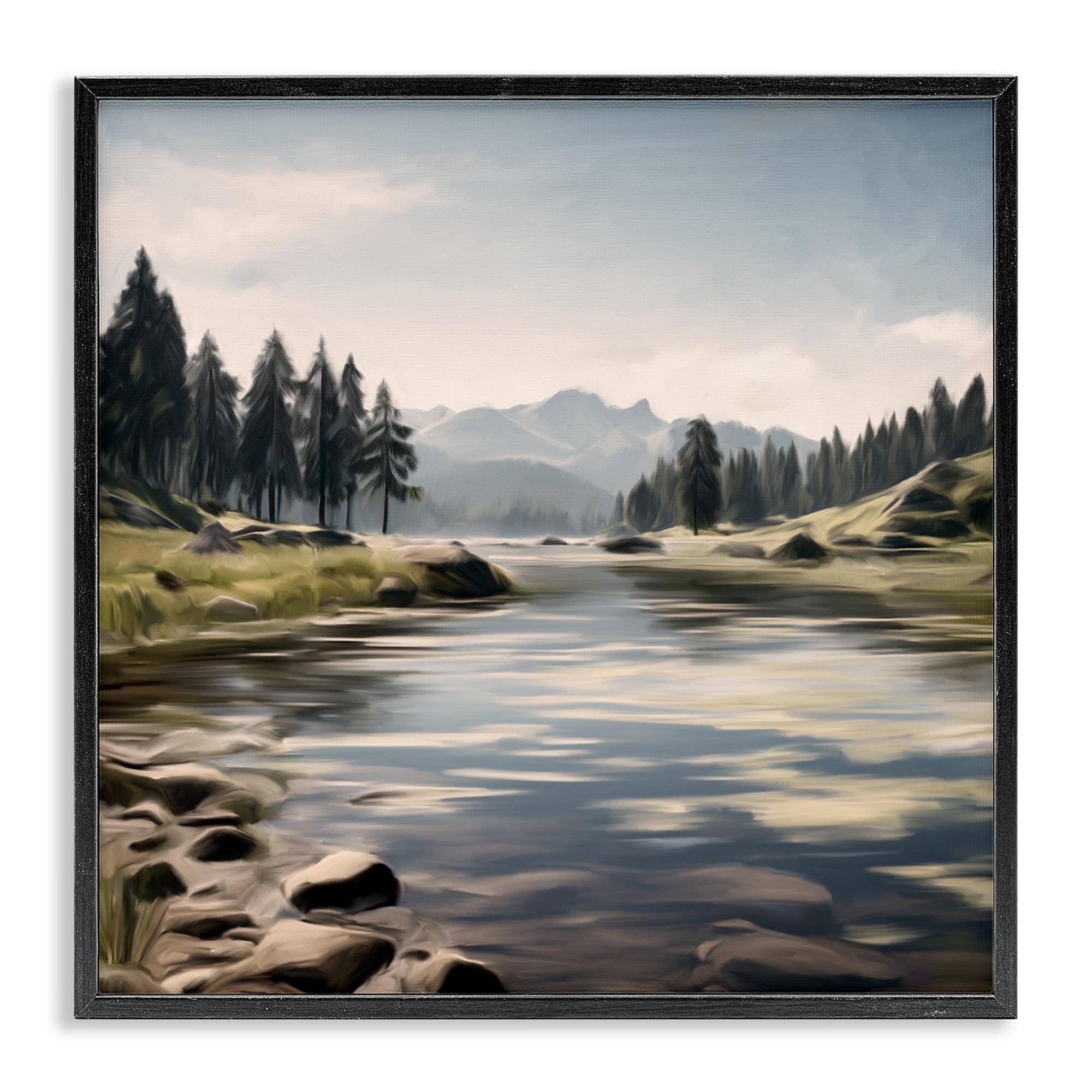My Hideaway Pond Ripples Black Framed Giclee Art, design by Kim Allen