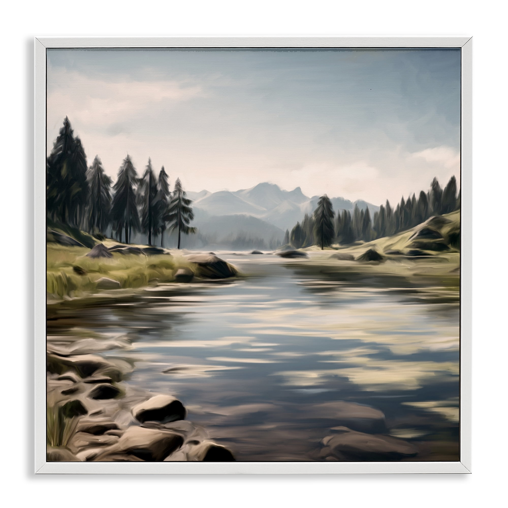 My Hideaway Pond Ripples White Framed Giclee Art, design by Kim Allen