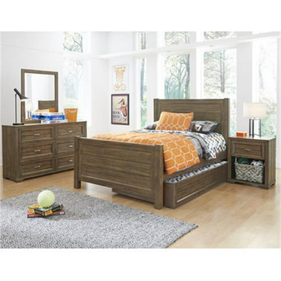 My Home Furnishings Logan- Driftwood 1301-311113343 3 By 3 Twin Bed