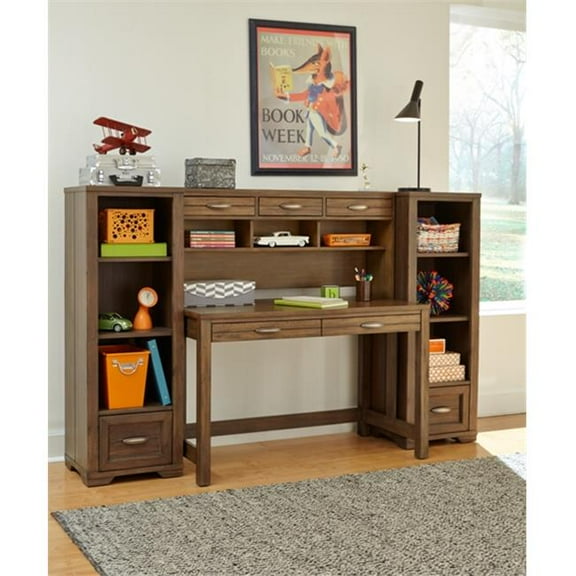 My Home Furnishings Logan- Driftwood 1301-701711801 Desk- Hutch And Chair