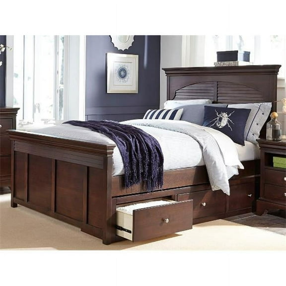 My Home Furnishings Neopolitan- Merlot 1803-511 5 - 0 Queen Shutter Panel Headboard