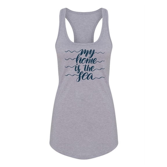 My Home Is The Sea Quote Racerback Tank Women -Image by Shutterstock, Female Medium