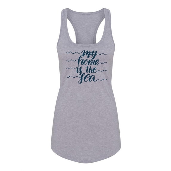 My Home Is The Sea Quote Racerback Tank Women -Image by Shutterstock, Female Small