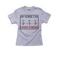 thumbnail image 1 of My Horse Can Count Strides - Equestrian Jumping Boy's Cotton Youth Grey T-Shirt, 1 of 2