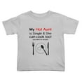 thumbnail image 1 of My Hot Aunt is Single & She can cook too! Cute Toddler T-Shirts for Boys Girls (Gray, Youth L), 1 of 5