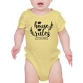 thumbnail image 1 of My House My Rules Bodysuit Infant -Smartprints Designs,  6 Months, 1 of 4