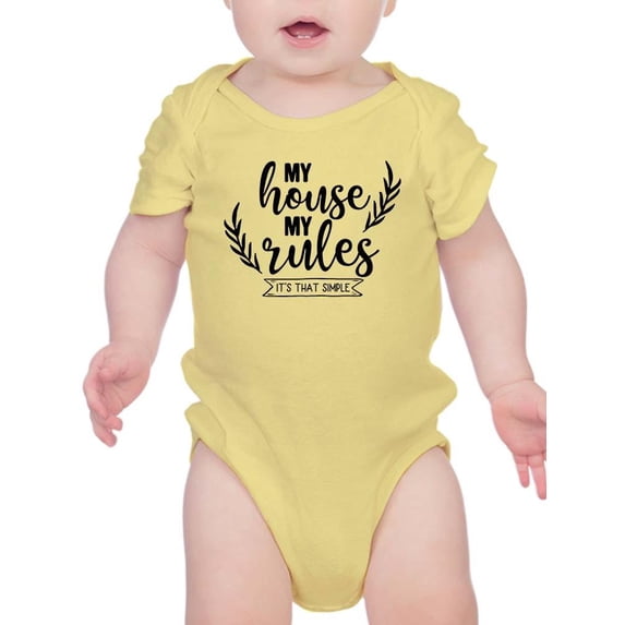 My House My Rules Bodysuit Infant -Smartprints Designs, 6 Months