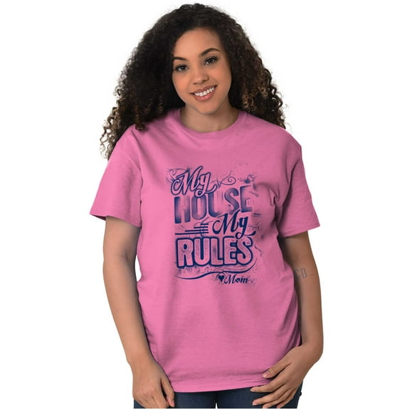 My House My Rules Funny Mom Quote Women Plus Size Graphic Tee Tees Brisco Brands 2X