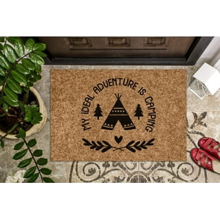 OCCdesign Burlap Camper Doormat, Camping RV Entranc Decorative Door Mat Rug  -Today's Adventures