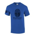 thumbnail image 1 of My Identity Is In Christ Nail Cross Fingerprint Mens Christian Short Sleeve T-Shirt Graphic Tee-Heather Royal-5xl, 1 of 4