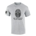 thumbnail image 1 of My Identity Is In Christ Nail Cross Fingerprint Mens Christian Short Sleeve T-Shirt Graphic Tee-Sports Grey-6xl, 1 of 4