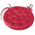 thumbnail image 1 of My Infinity Store 16" Plush Round Tufted Chair Pad/Cushions Tie-Backs (Brick Red,2 Piece), 1 of 3