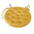 thumbnail image 1 of My Infinity Store 16" Plush Round Tufted Chair Pad/Cushions Tie-Backs (Gold,2 Piece), 1 of 3