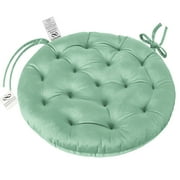 My Infinity Store 16" Plush Round Tufted Chair Pad/Cushions Tie-Backs (Mint Green,1 Piece)