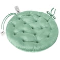 thumbnail image 1 of My Infinity Store 16" Plush Round Tufted Chair Pad/Cushions Tie-Backs (Mint Green,2 Piece), 1 of 3