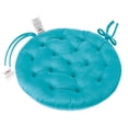 thumbnail image 1 of My Infinity Store 16" Plush Round Tufted Chair Pad/Cushions Tie-Backs (Turquoise,4 Piece), 1 of 3