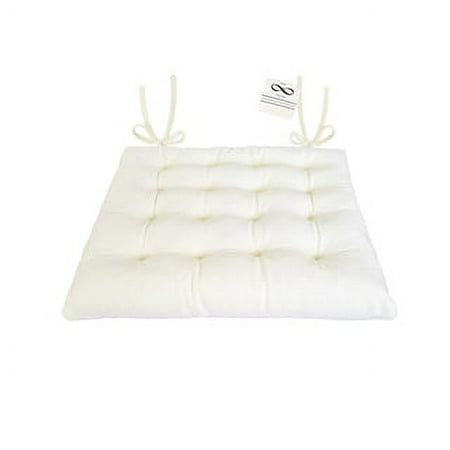 My Infinity Store 16" Plush Square Tufted Chair Pad/Cushions Tie-Backs (Beige Natural, 1 Piece)