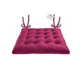 thumbnail image 1 of My Infinity Store 16" Plush Square Tufted Chair Pad/Cushions Tie-Backs (Burgundy Wine,6 Piece), 1 of 5