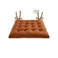 thumbnail image 1 of My Infinity Store 16" Plush Square Tufted Chair Pad/Cushions Tie-Backs (Cinnamon/Rust, 4 Piece), 1 of 5