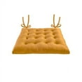 thumbnail image 1 of My Infinity Store 16" Plush Square Tufted Chair Pad/Cushions Tie-Backs (Honey Gold, 4 Piece), 1 of 5