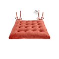 thumbnail image 1 of My Infinity Store 16" Plush Square Tufted Chair Pad/Cushions Tie-Backs (Orange, 2 Piece), 1 of 5