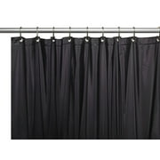My Infinity Store Vinyl Solid Print Shower Curtain Liner Metal Grommets, 70" x 72", Black