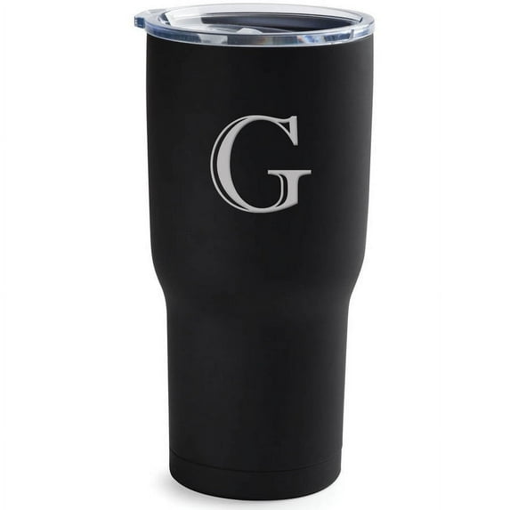 My Initial Personalized 24 Oz. Black Travel Mug
