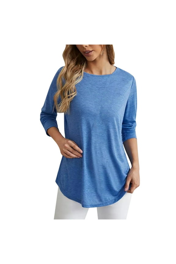 My Items Ordered by Me Recently Fitted Long Sleeve Top Women's Summer Casual Long Sleeve Blouse Round Neck Tops T-Shirt