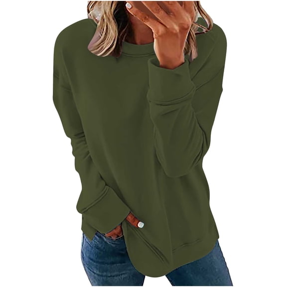 My Items Ordered by Me Recently Long Sleeve Tee Shirts for Women Long Sleeves Shirts Color Round Neck Sweatshirt Pullover Tunic Tops